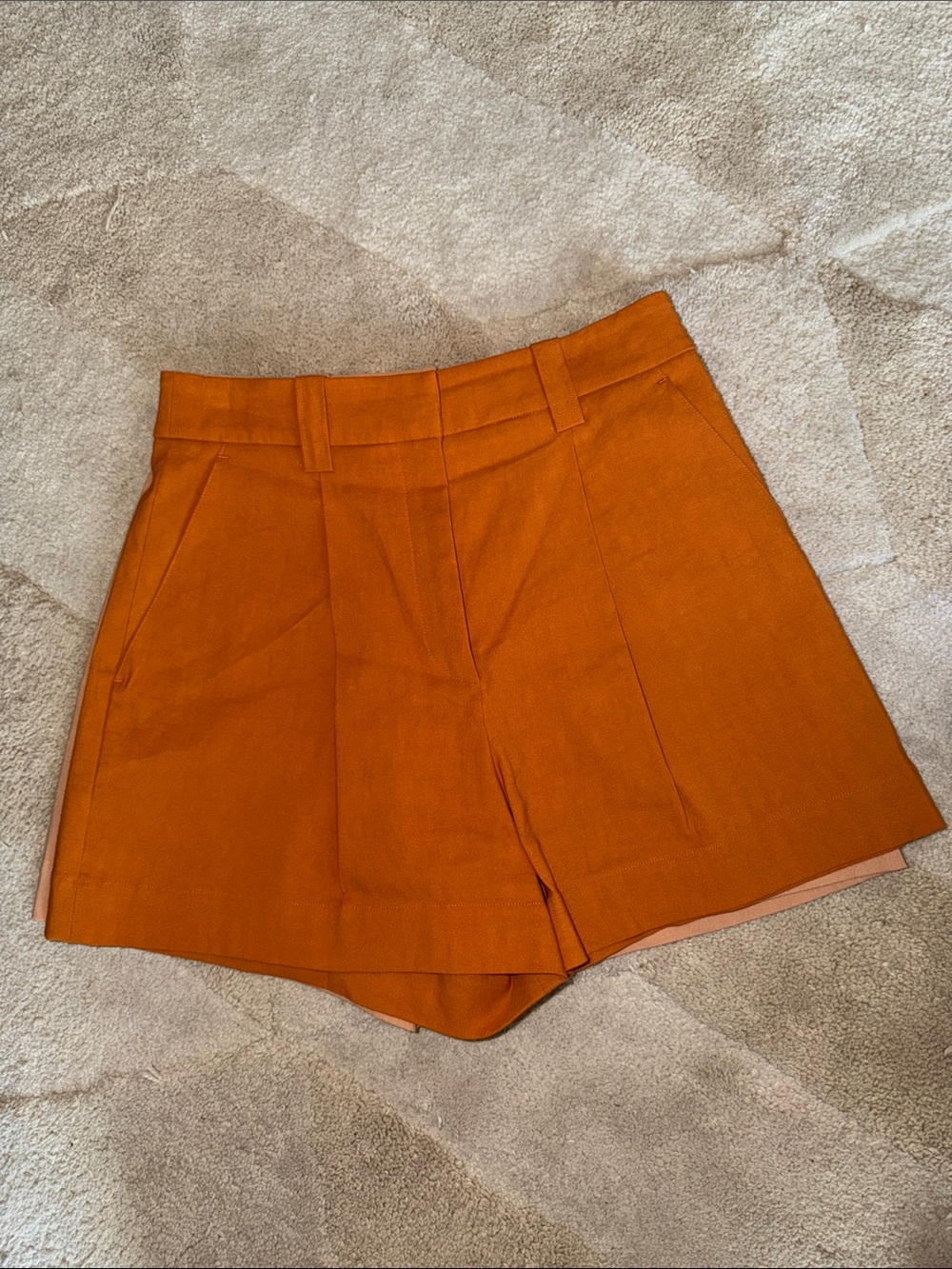 A.L.C. Tailored Burnt Orange High-Waist Shorts